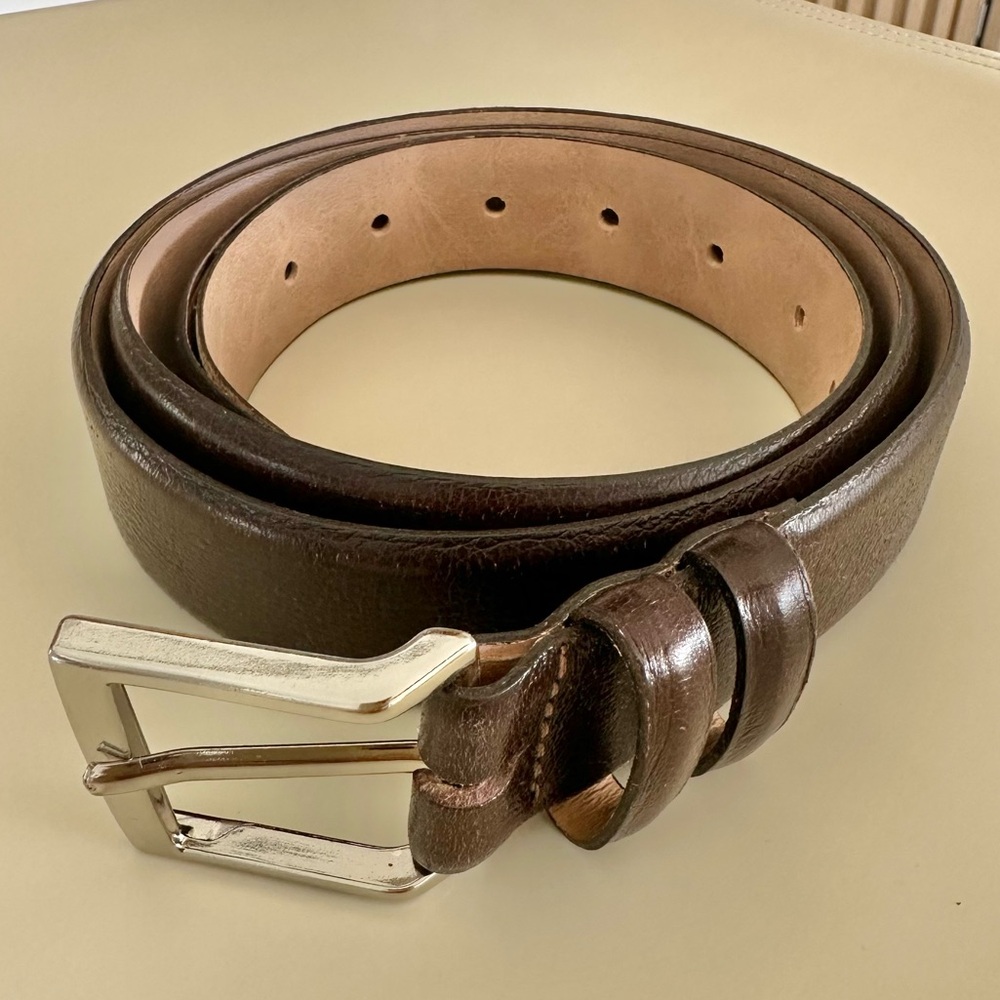 GIESSO Italian Authentic Leather Brown Belt